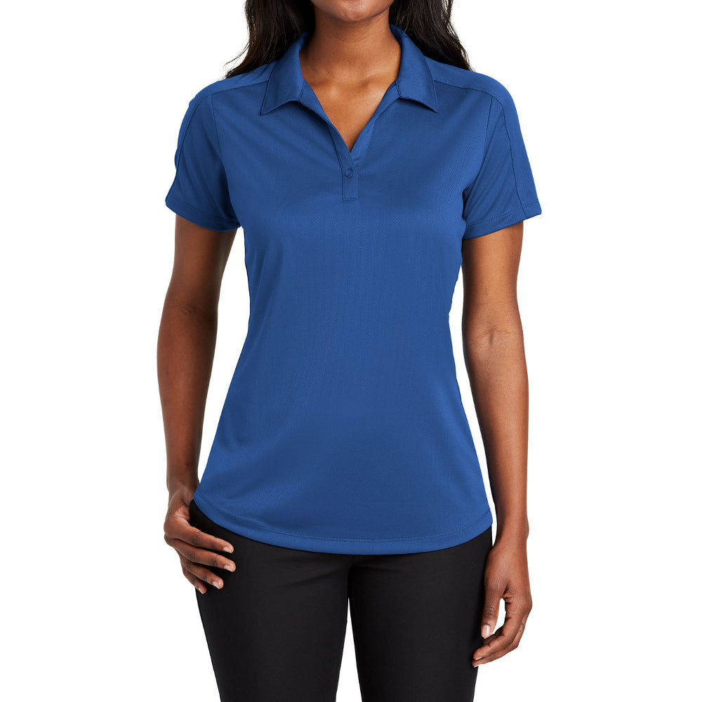 Women's Short Sleeve Diamond Jacquard Moisture-Wicking Polo Shirt