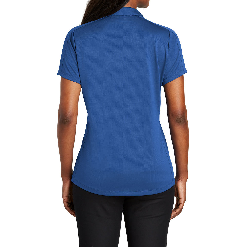 Women's Short Sleeve Diamond Jacquard Moisture-Wicking Polo Shirt