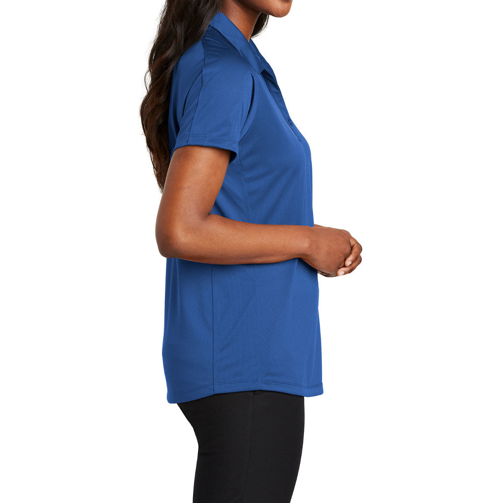Women's Short Sleeve Diamond Jacquard Moisture-Wicking Polo Shirt