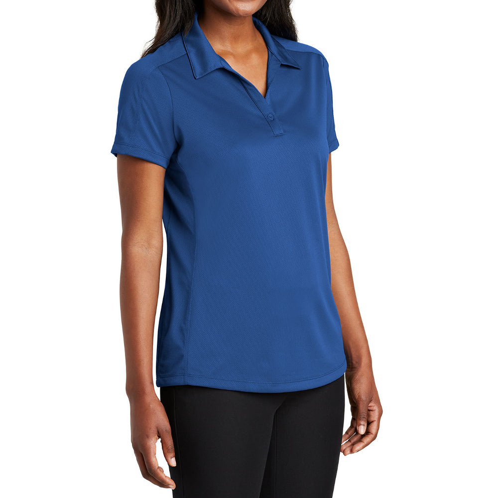 Women's Short Sleeve Diamond Jacquard Moisture-Wicking Polo Shirt