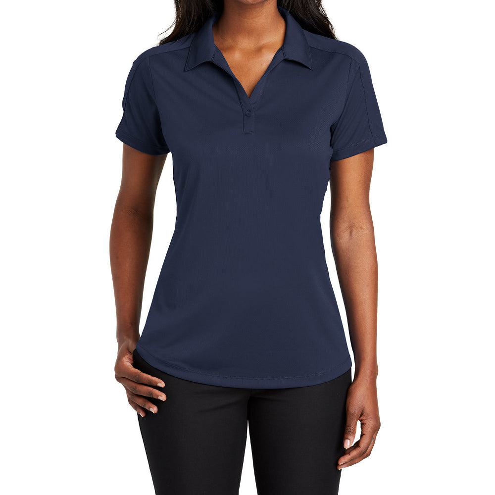 Women's Short Sleeve Diamond Jacquard Moisture-Wicking Polo Shirt
