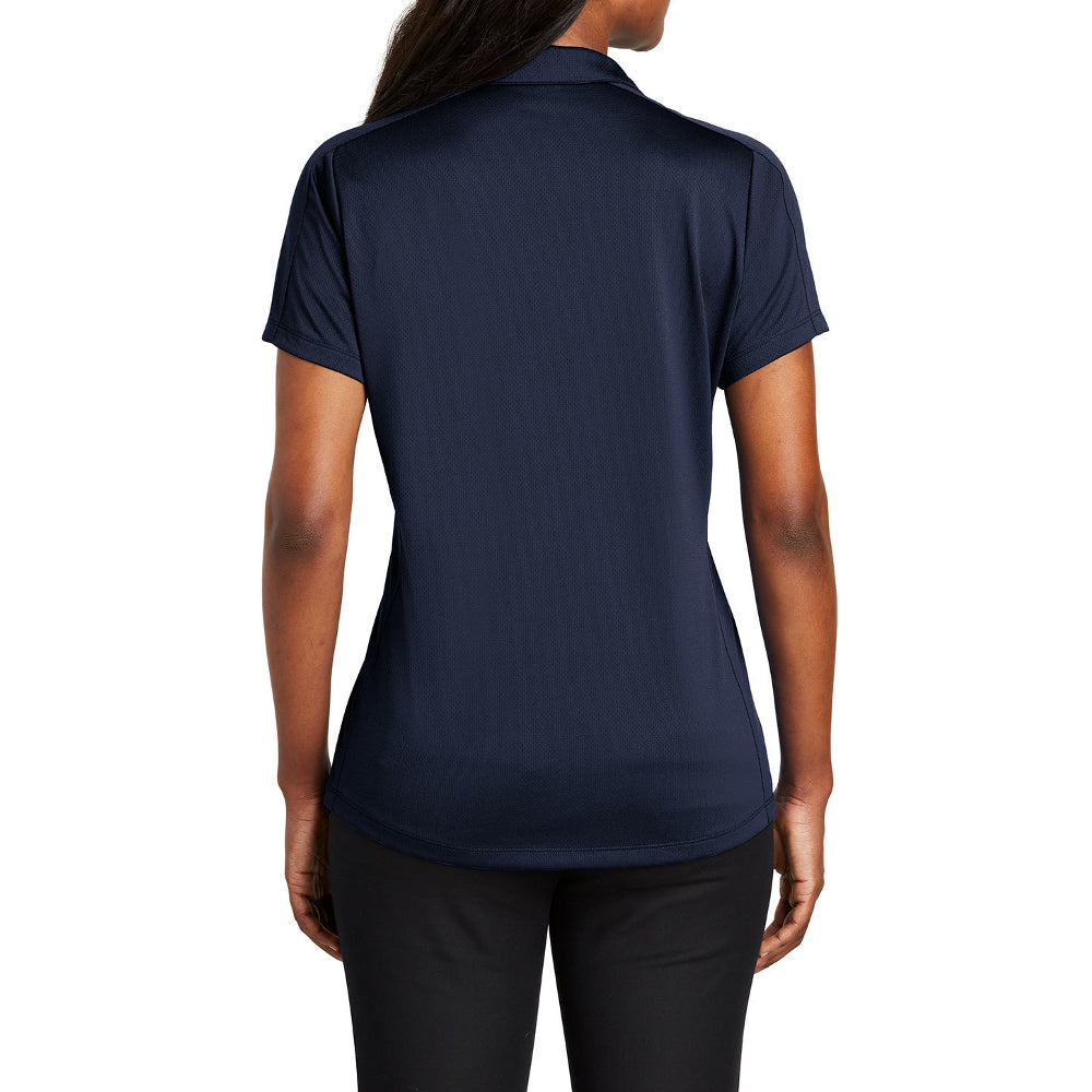 Women's Short Sleeve Diamond Jacquard Moisture-Wicking Polo Shirt