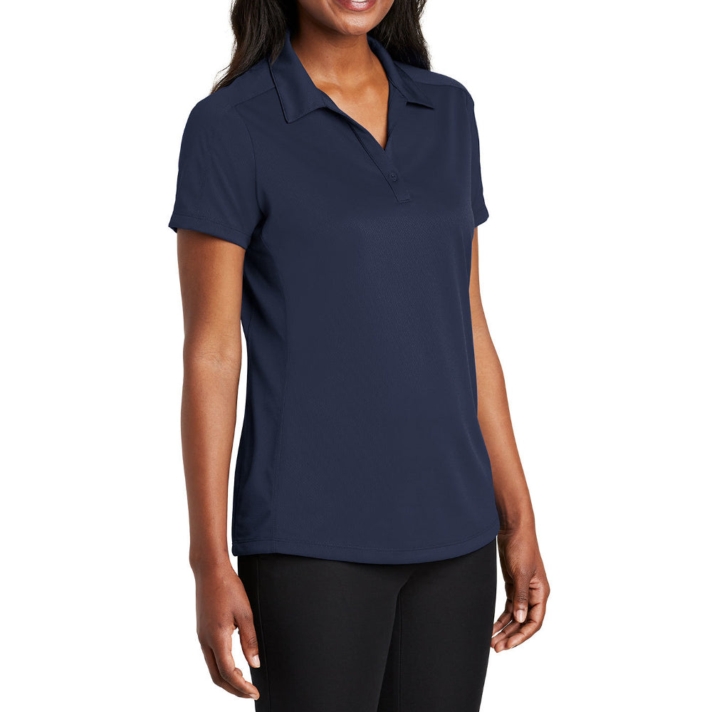 Women's Short Sleeve Diamond Jacquard Moisture-Wicking Polo Shirt
