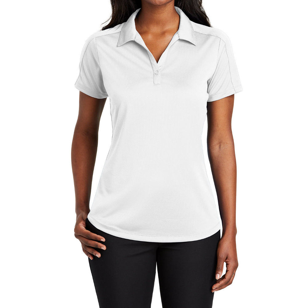Women's Short Sleeve Diamond Jacquard Moisture-Wicking Polo Shirt