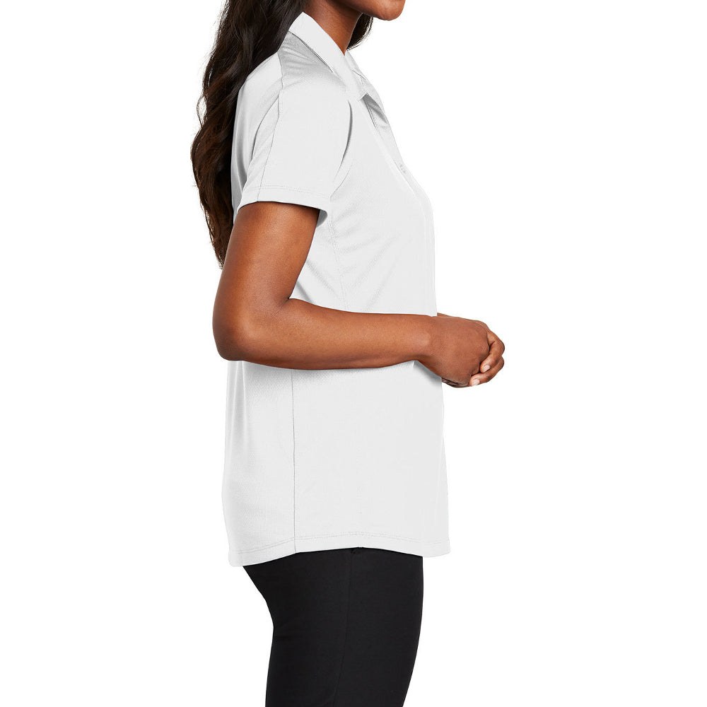Women's Short Sleeve Diamond Jacquard Moisture-Wicking Polo Shirt