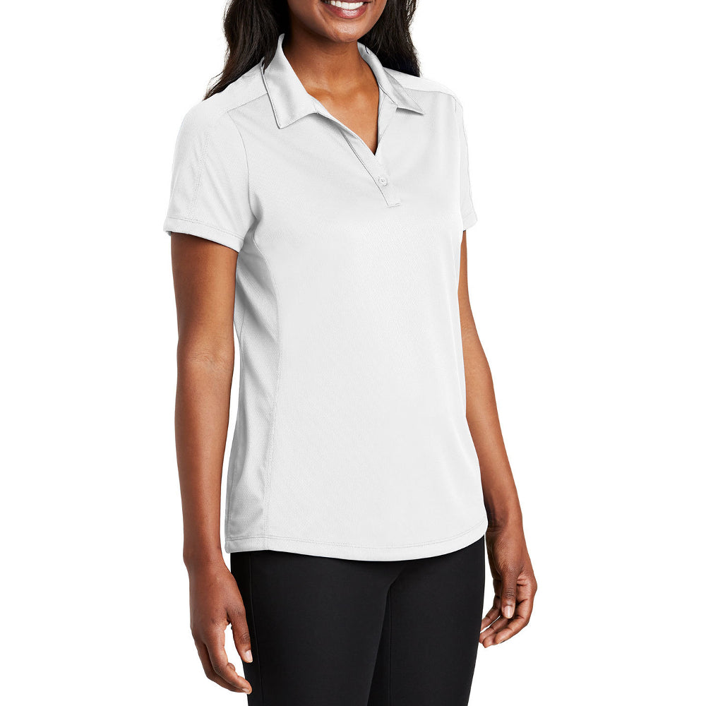 Women's Short Sleeve Diamond Jacquard Moisture-Wicking Polo Shirt