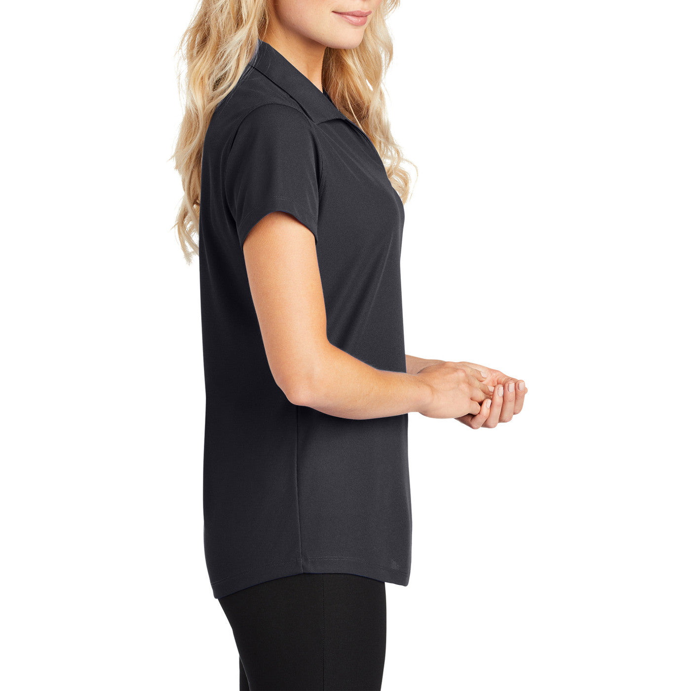 Women's Short Sleeve Dry Zone Moisture-Wicking Grid Polo Shirt
