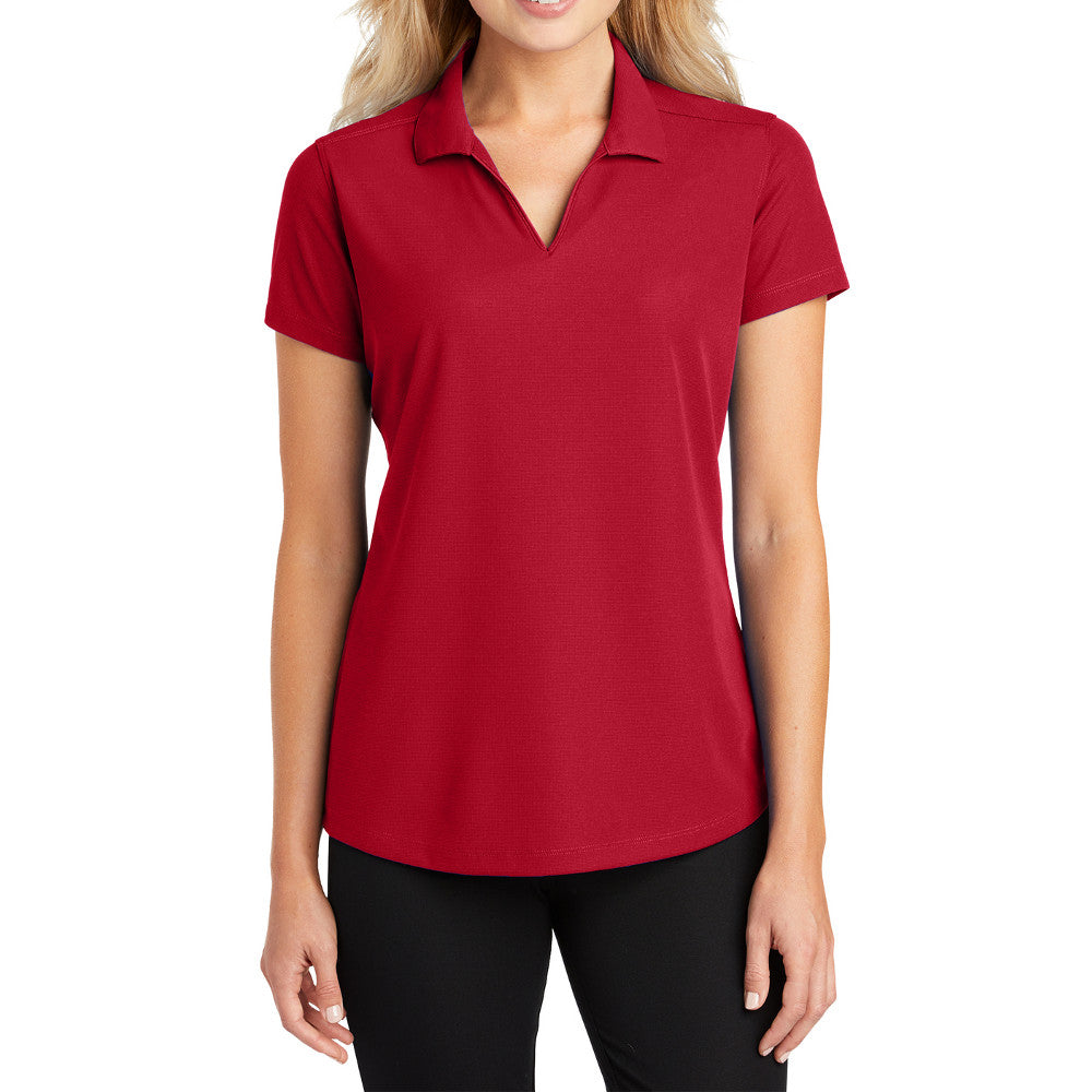Women's Short Sleeve Dry Zone Moisture-Wicking Grid Polo Shirt