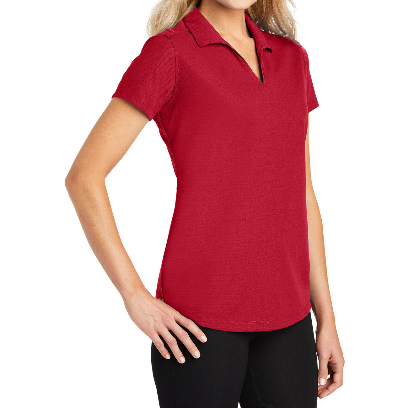 Women's Short Sleeve Dry Zone Moisture-Wicking Grid Polo Shirt