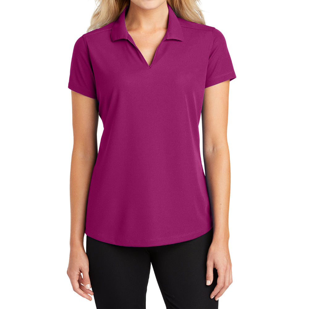 Women's Short Sleeve Dry Zone Moisture-Wicking Grid Polo Shirt