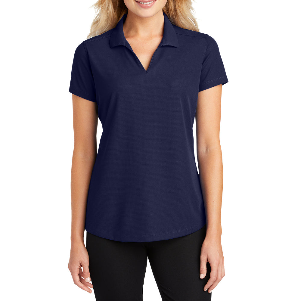 Women's Short Sleeve Dry Zone Moisture-Wicking Grid Polo Shirt