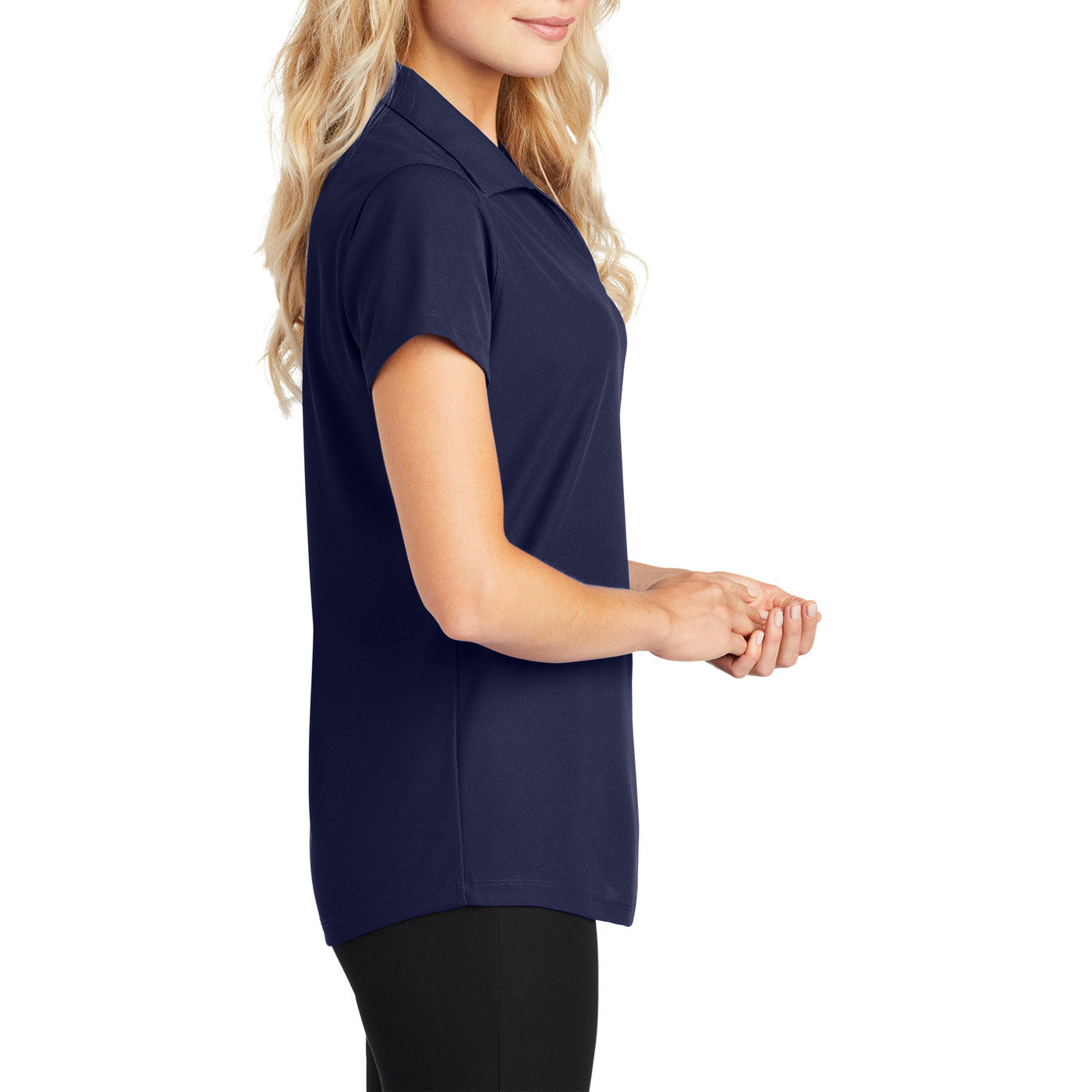 Women's Short Sleeve Dry Zone Moisture-Wicking Grid Polo Shirt