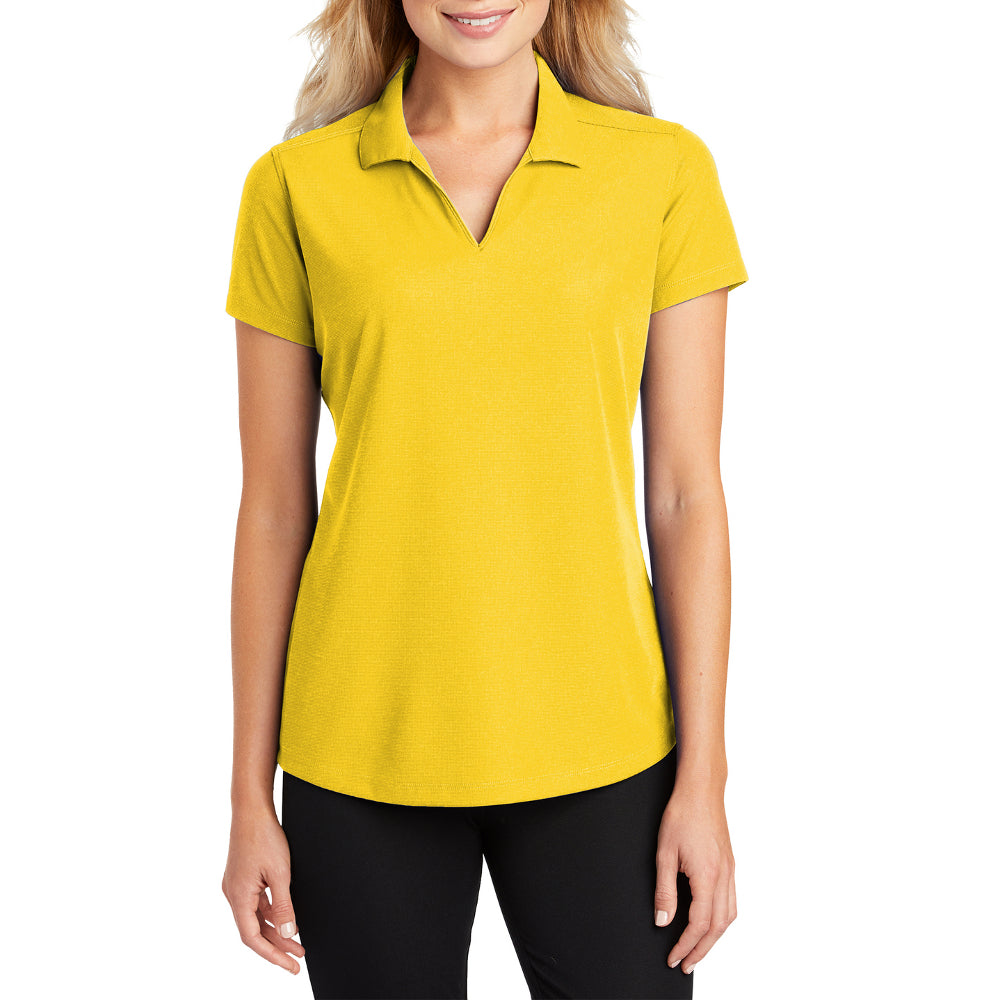 Women's Short Sleeve Dry Zone Moisture-Wicking Grid Polo Shirt