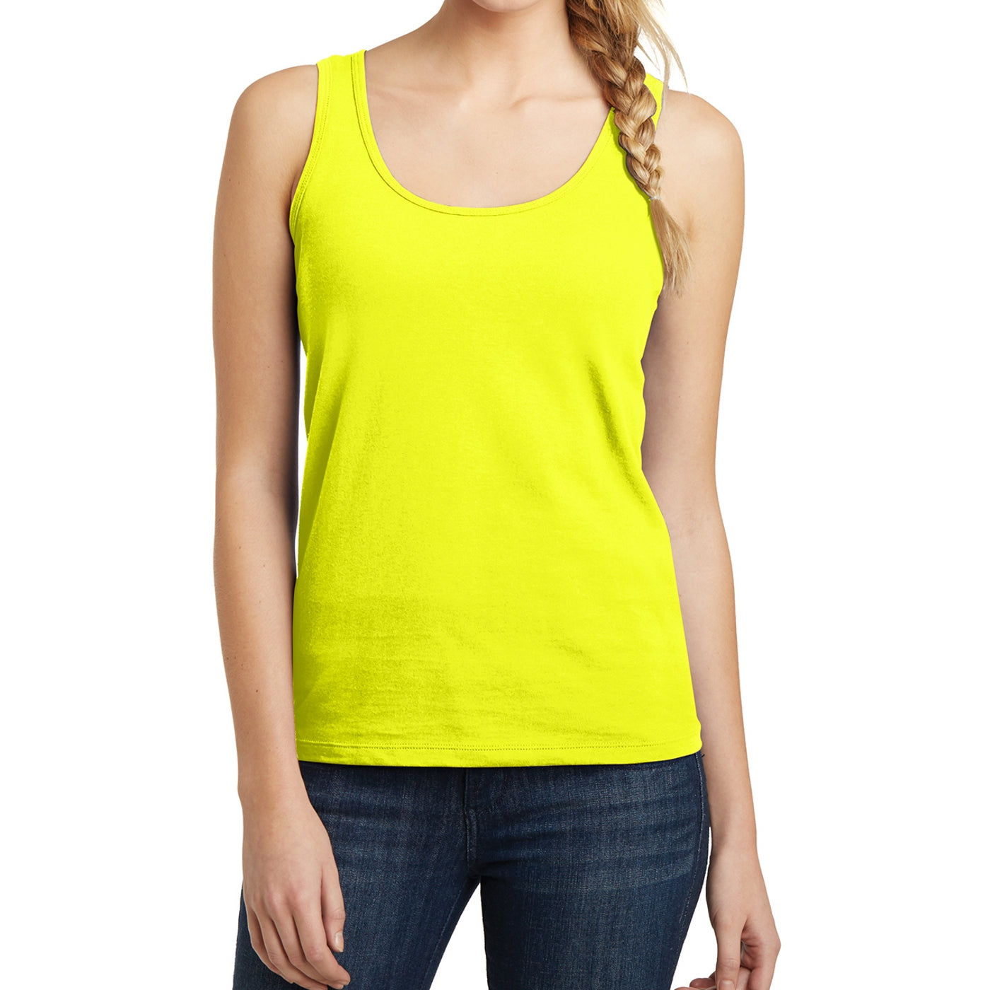 Women's Juniors The Concert Tank - Neon Yellow