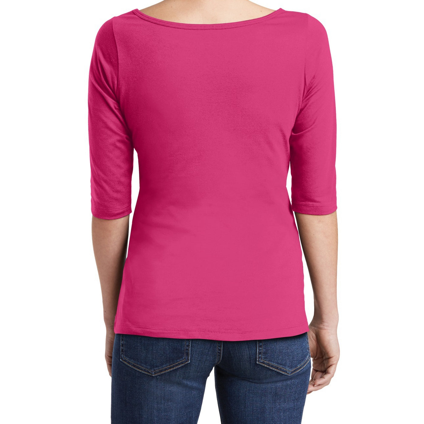 Women's Perfect Weight 3/4-Sleeve Tee - Dark Fuchsia