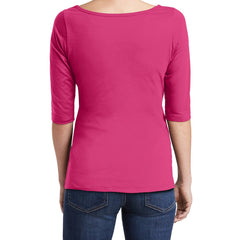 Women's Perfect Weight 3/4-Sleeve Tee - Dark Fuchsia
