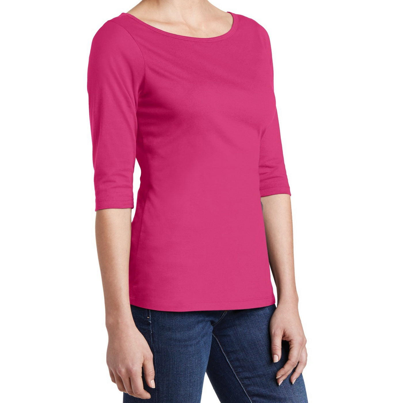 Women's Perfect Weight 3/4-Sleeve Tee - Dark Fuchsia