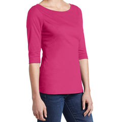 Women's Perfect Weight 3/4-Sleeve Tee - Dark Fuchsia