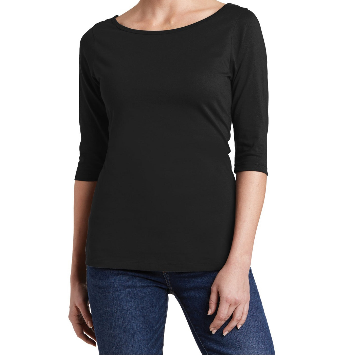 Women's Perfect Weight 3/4-Sleeve Tee - Jet Black