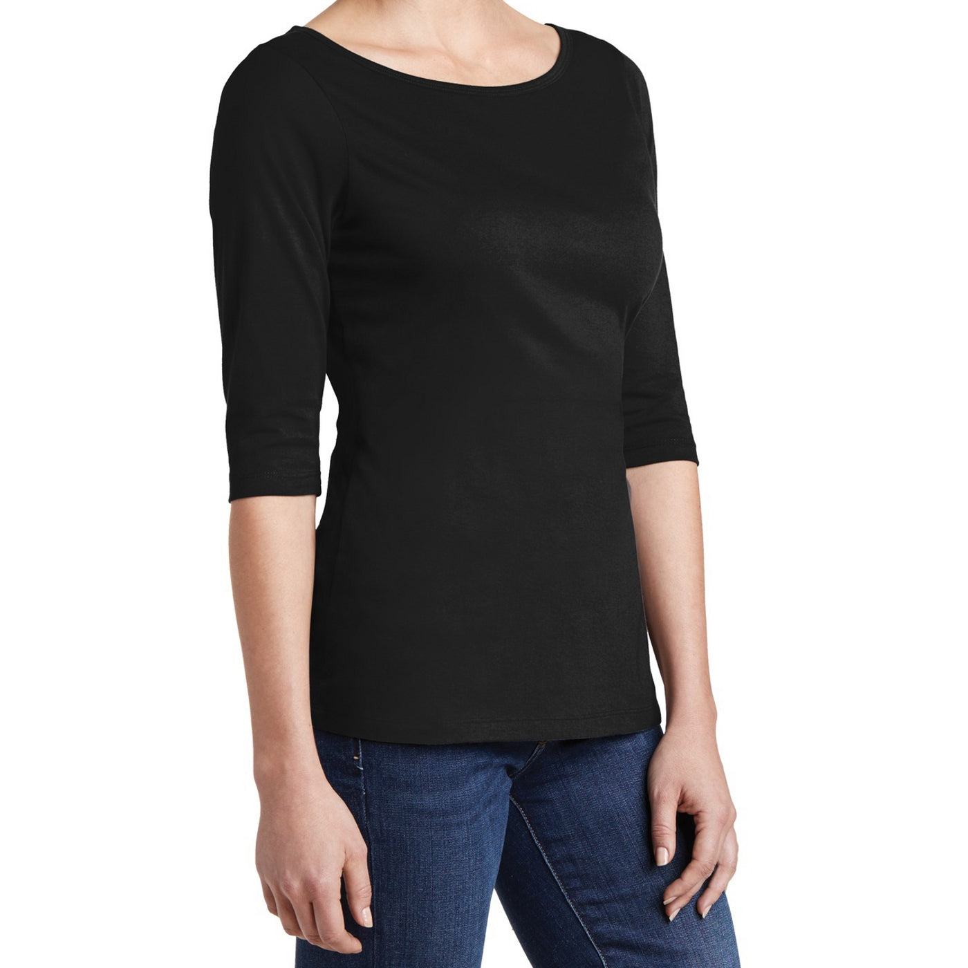 Women's Perfect Weight 3/4-Sleeve Tee - Jet Black