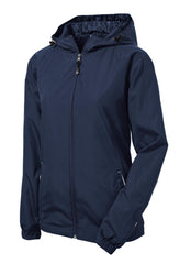 Mafoose Women's Colorblock Hooded Raglan Jacket True Navy/White-Front