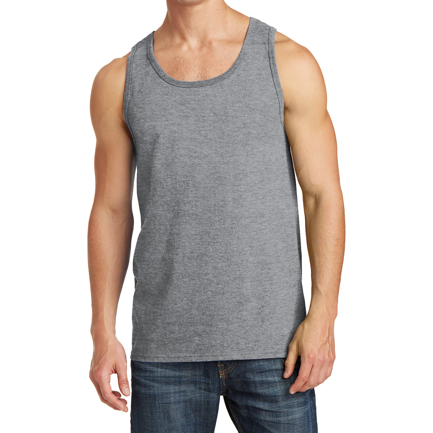 Men's Core Cotton Tank Top - Athletic Heather - Front