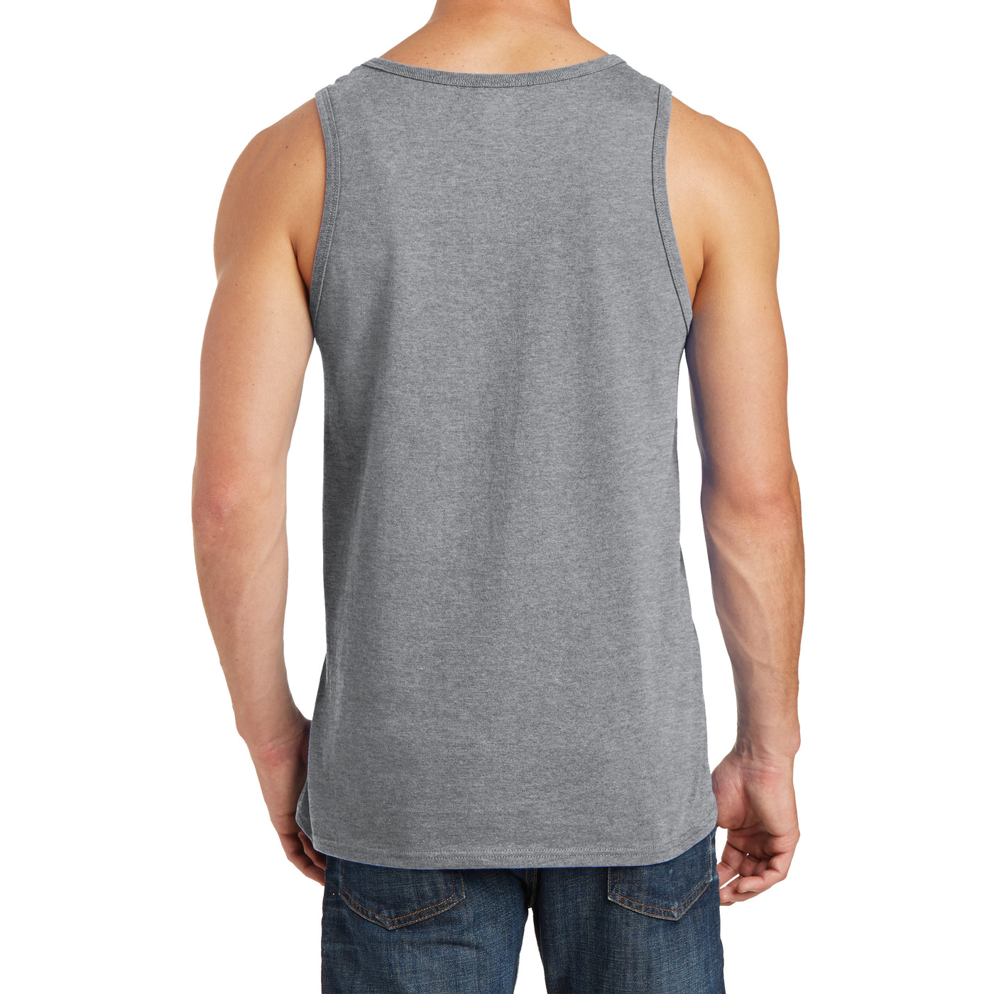 Men's Core Cotton Tank Top - Athletic Heather - Back