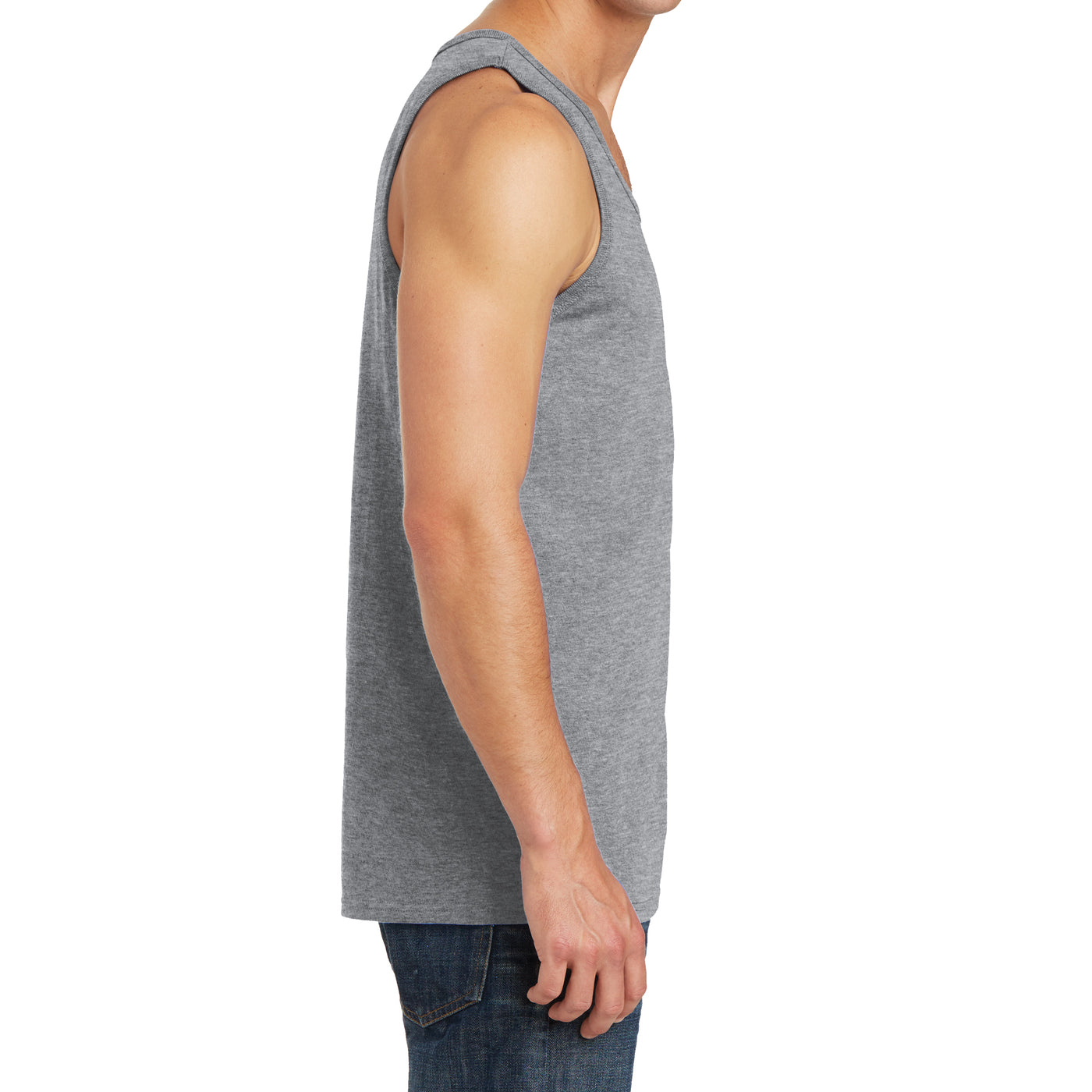 Men's Core Cotton Tank Top - Athletic Heather - Side