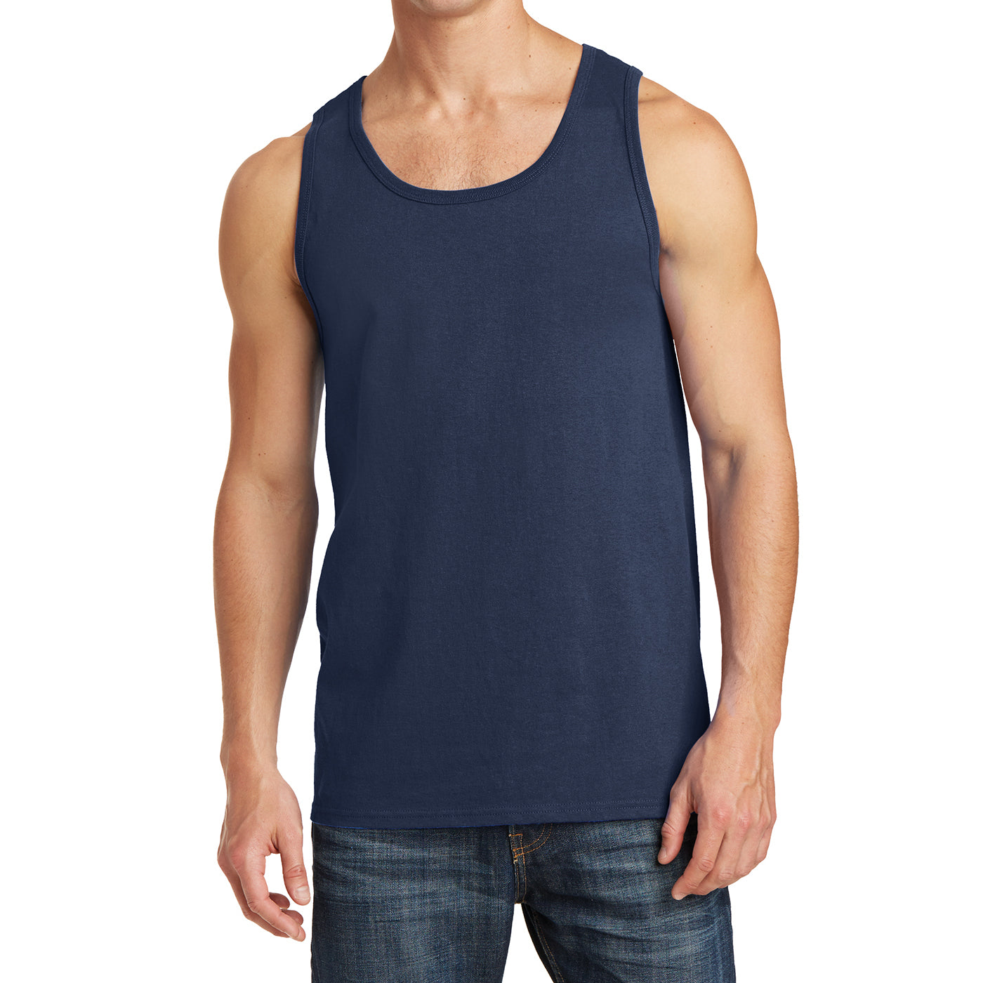 Men's Core Cotton Tank Top - Navy - Front