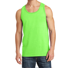 Men's Core Cotton Tank Top - Neon Green - Front
