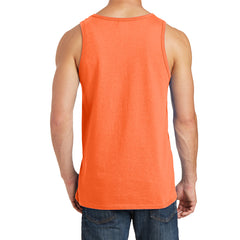 Men's Core Cotton Tank Top - Neon Orange - Back