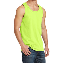 Men's Core Cotton Tank Top - Neon Yellow - Side