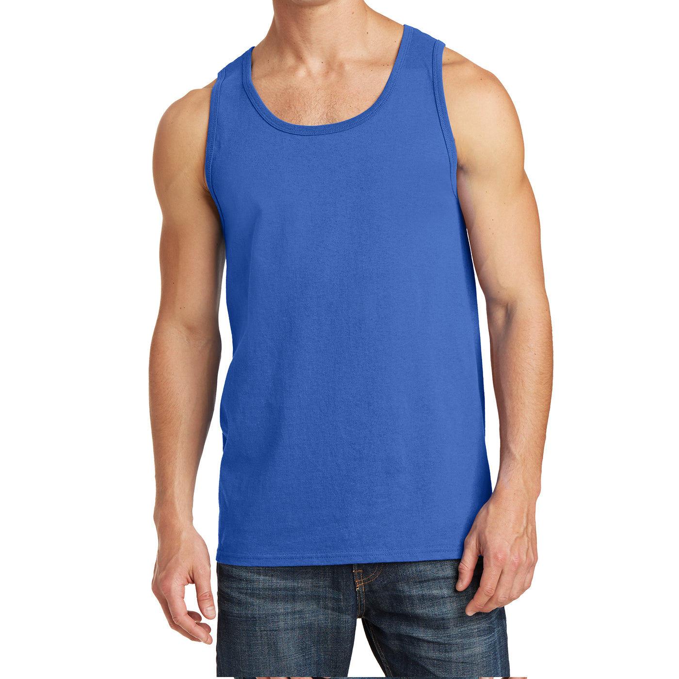 Men's Core Cotton Tank Top - Royal - Front