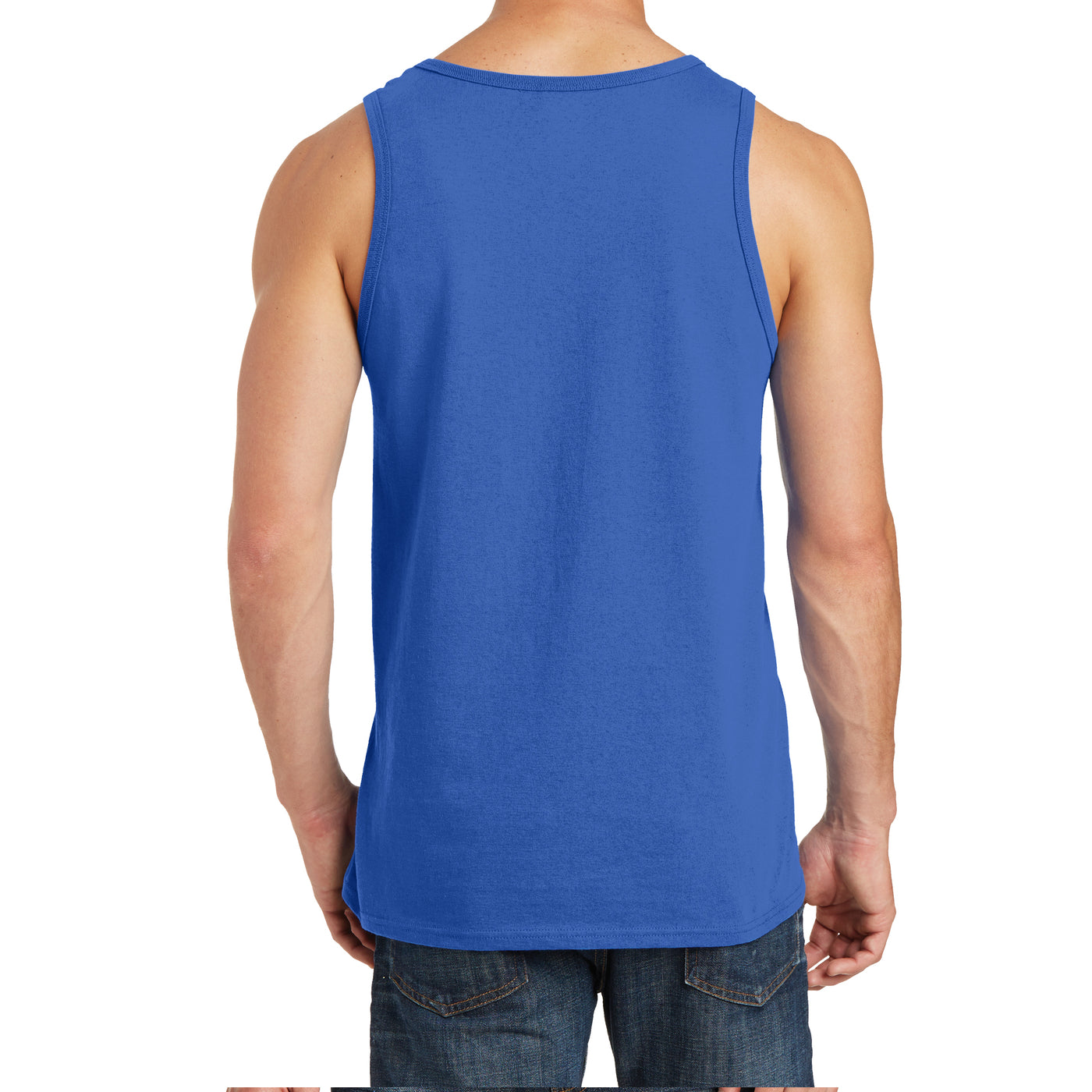 Men's Core Cotton Tank Top - Royal - Back