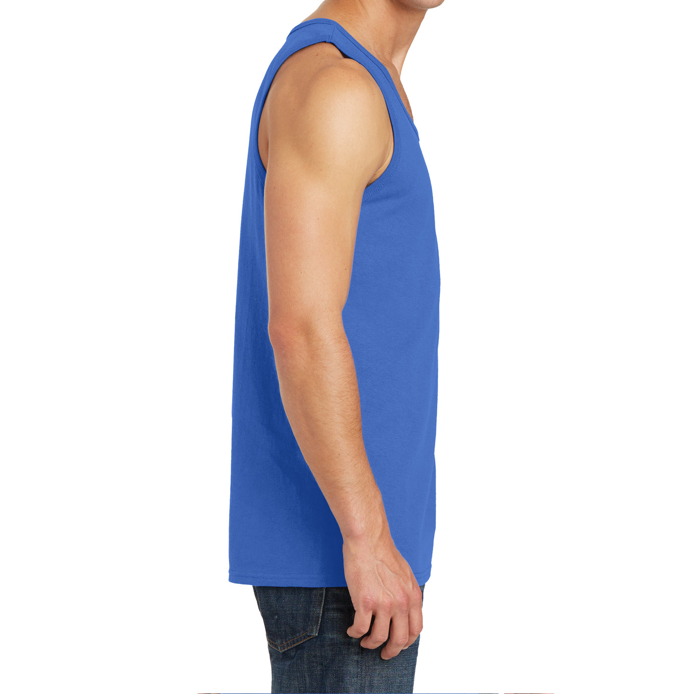 Men's Core Cotton Tank Top - Royal - Side