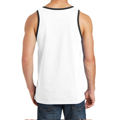 Men's Core Cotton Tank Top - White/ Jet Black - Back
