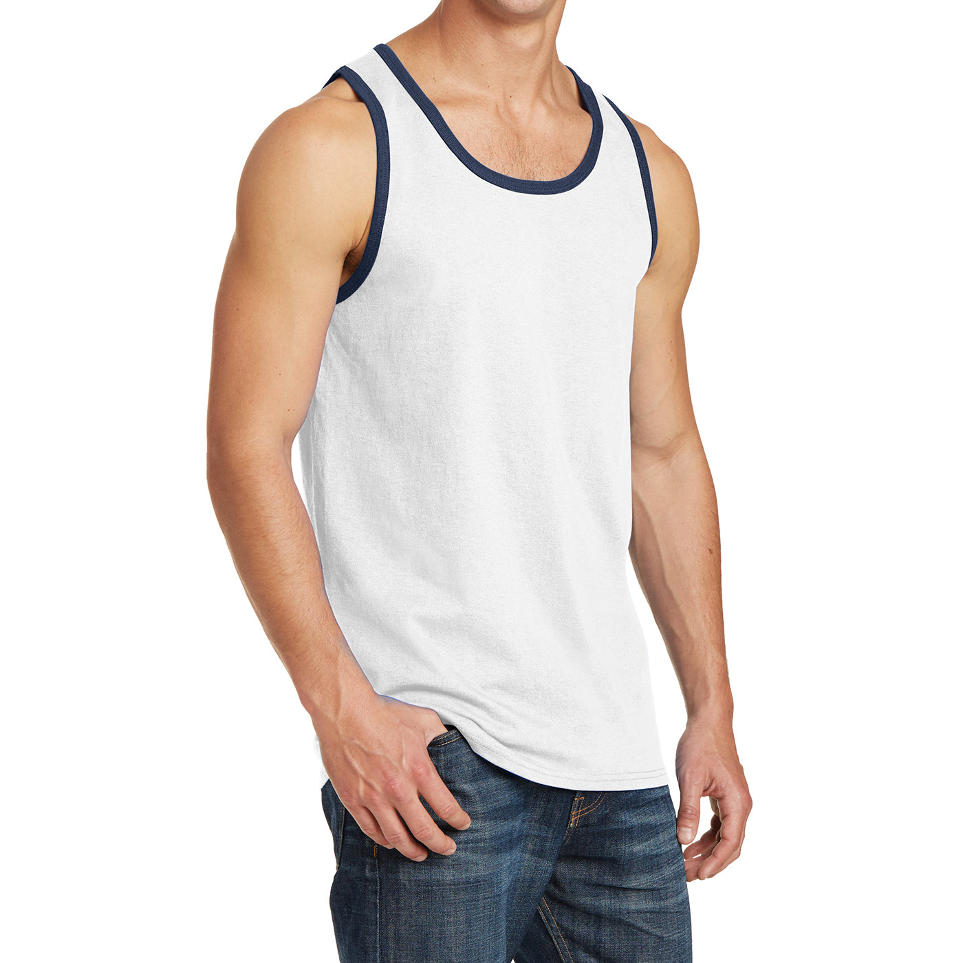 Mens Solid Cotton Tank Top Sleeveless Tee Shirt for Sports, Gym, Fitness, Beach