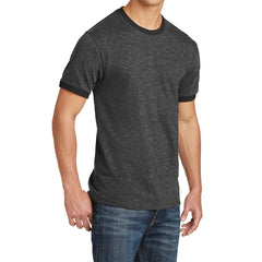 Men's Core Cotton Ringer Tee - Dark Heather Grey/Jet Black - Side