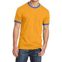 Men's Core Cotton Ringer Tee - Gold/Royal - Front