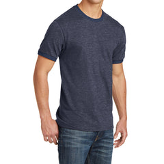 Men's Core Cotton Ringer Tee - Heather Navy/Navy - Side