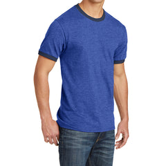 Men's Core Cotton Ringer Tee - Heather Royal/Navy - Side