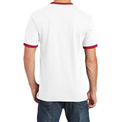 Men's Core Cotton Ringer Tee - White/Red - Back