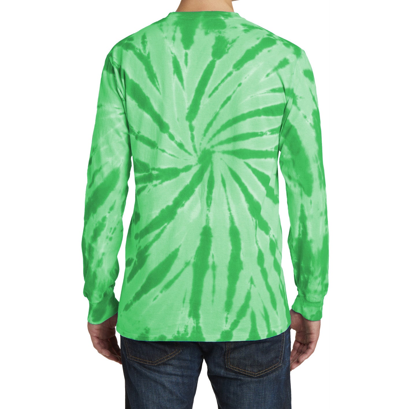 Men's Tie-Dye Long Sleeve Tee - Kelly - Back