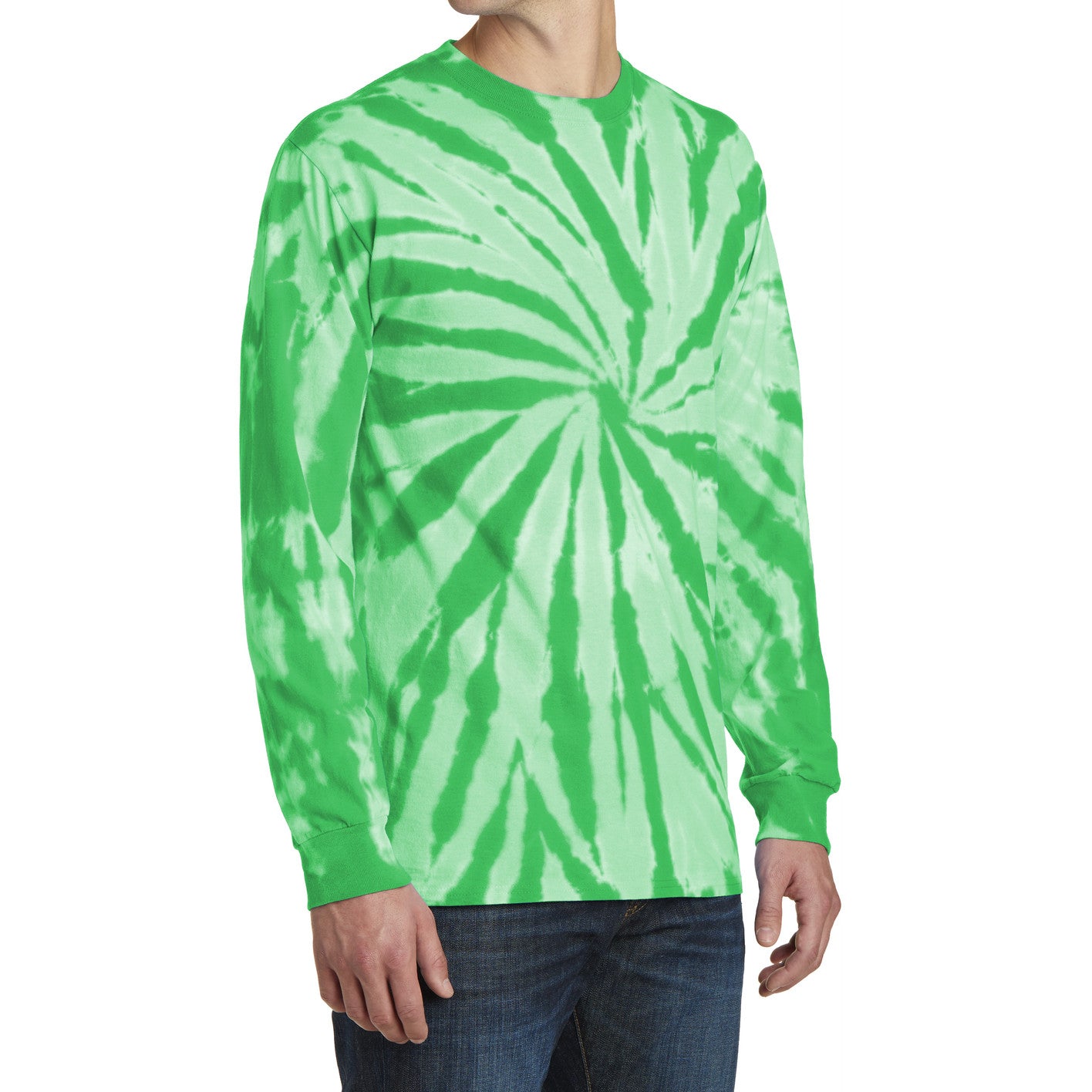 Men's Tie-Dye Long Sleeve Tee - Kelly - Side