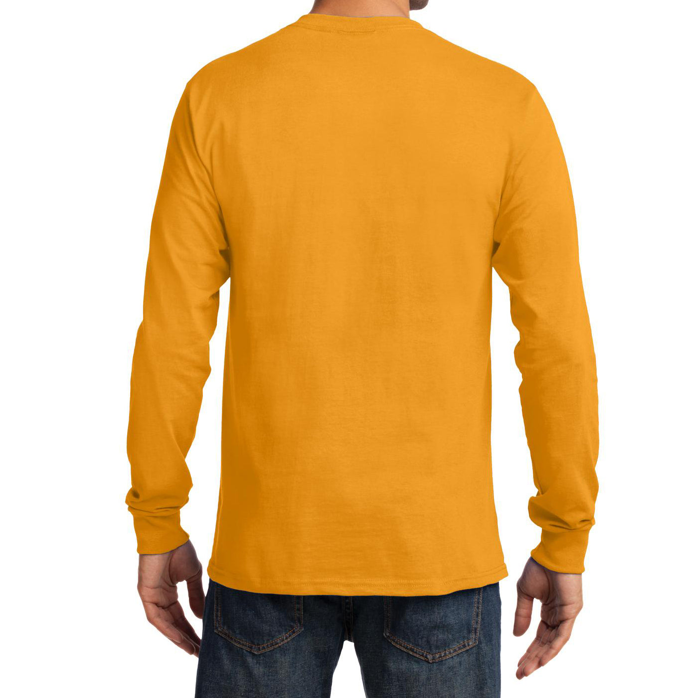 Men's Long Sleeve Essential Tee - Gold - Back