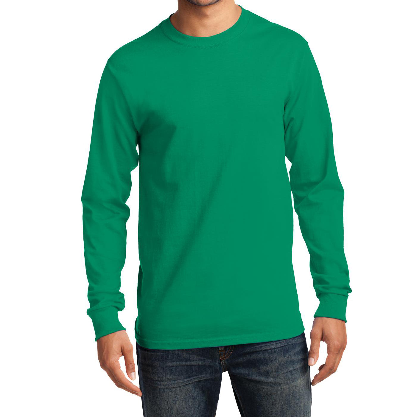 Men's Long Sleeve Essential Tee - Kelly - Front
