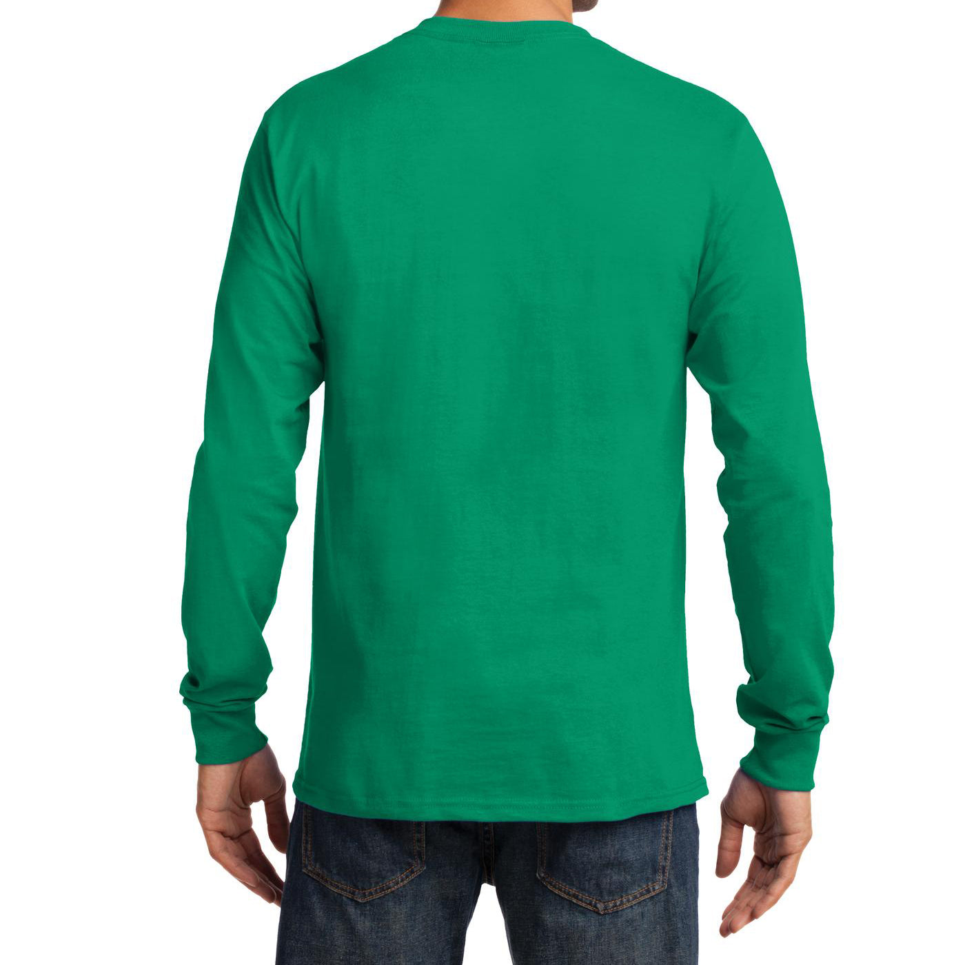 Men's Long Sleeve Essential Tee - Kelly - Back
