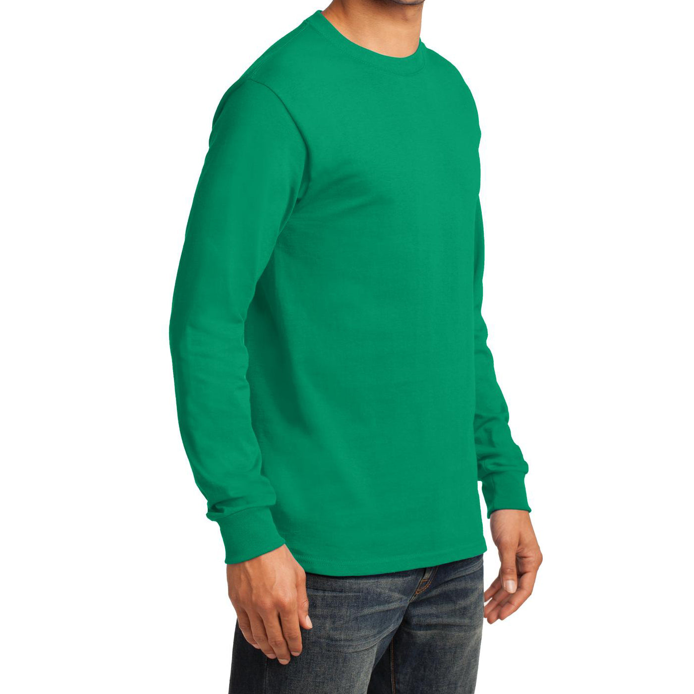 Men's Long Sleeve Essential Tee - Kelly - Side