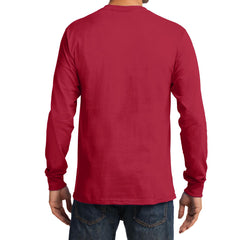 Men's Long Sleeve Essential Tee - Red - Back