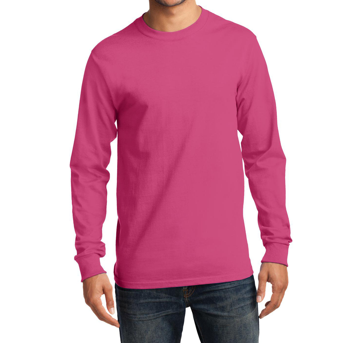 Men's Long Sleeve Essential Tee - Sangria - Front